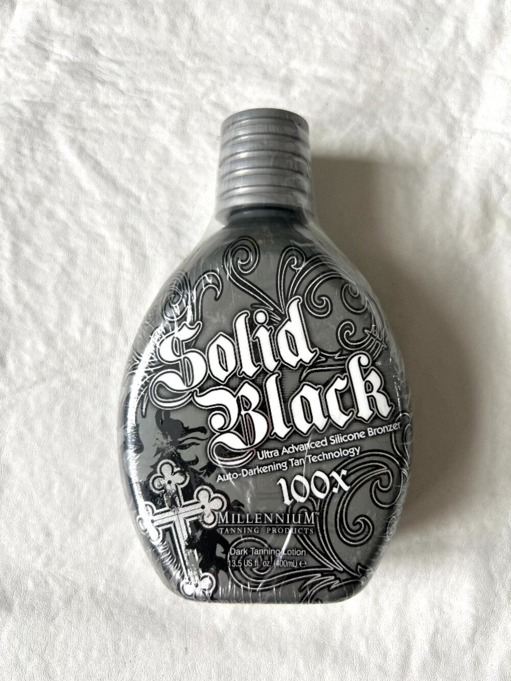 Millennium Tanning Lotion SOLID BLACK 100X Dark Silicone Bronzer 13.5 oz 400 ml